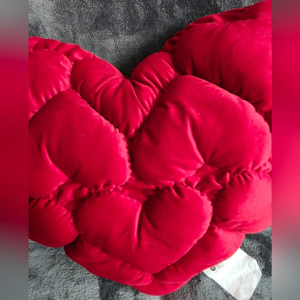 Mingled Threads Target 2026 Puffy Heart Shape Throw large Pillow Red 25